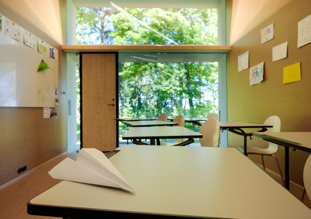 KODA school classroom with paper airplane_photo by Oliver Moosus